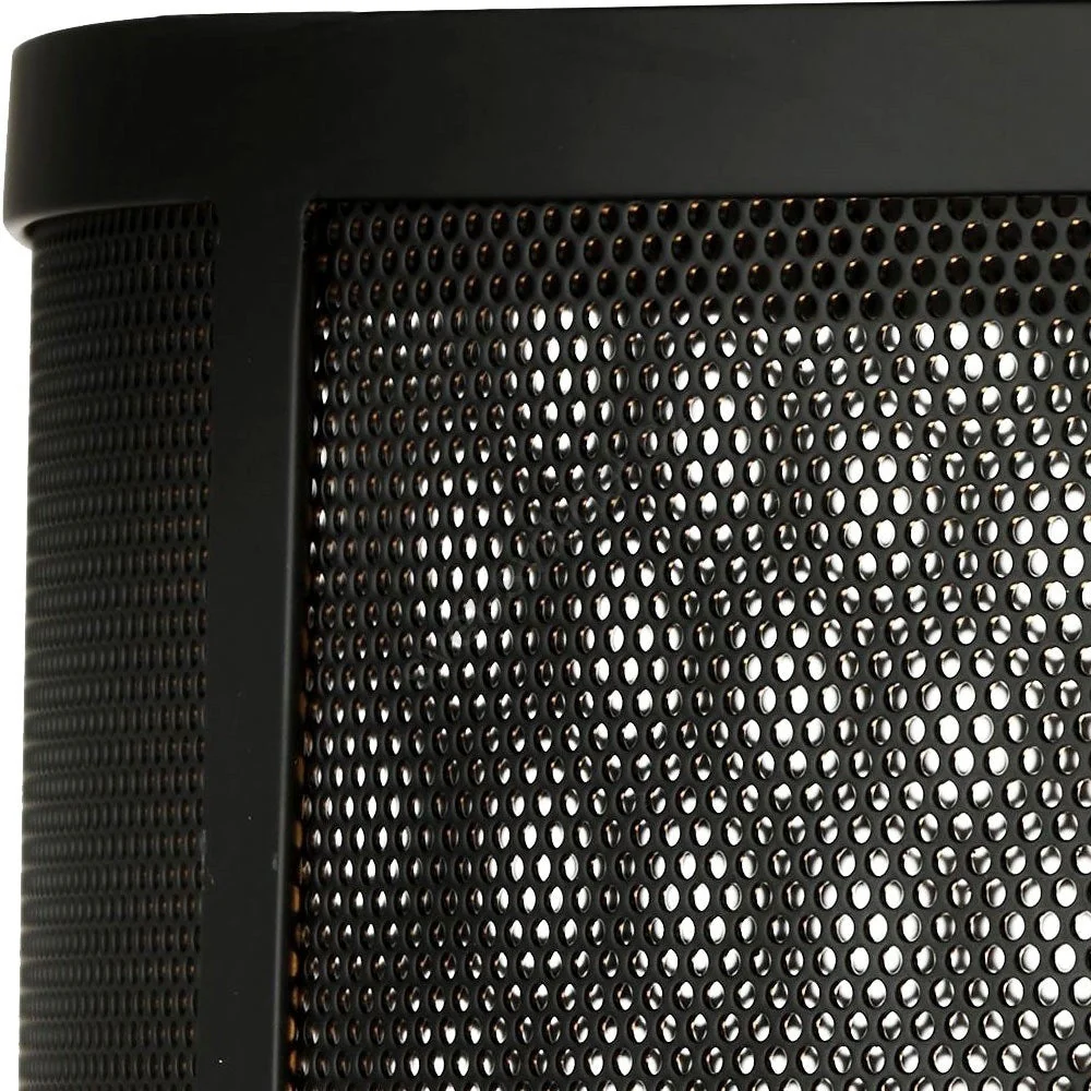 Matt Black Round Mesh Cage Vintage 3 Lamp Drum Flush Light 45cm - Image 3