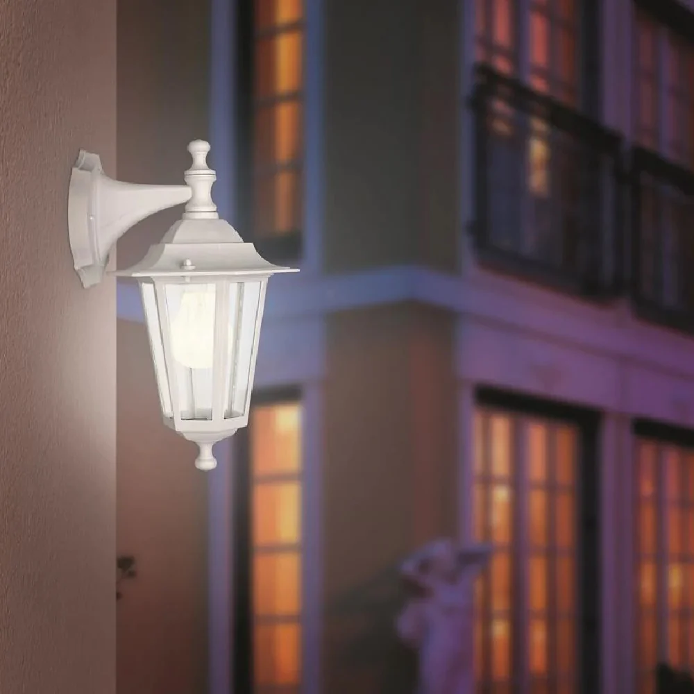 Britalia BR22462 Matt White Outdoor Vintage Down Lantern Wall Light - Image 4
