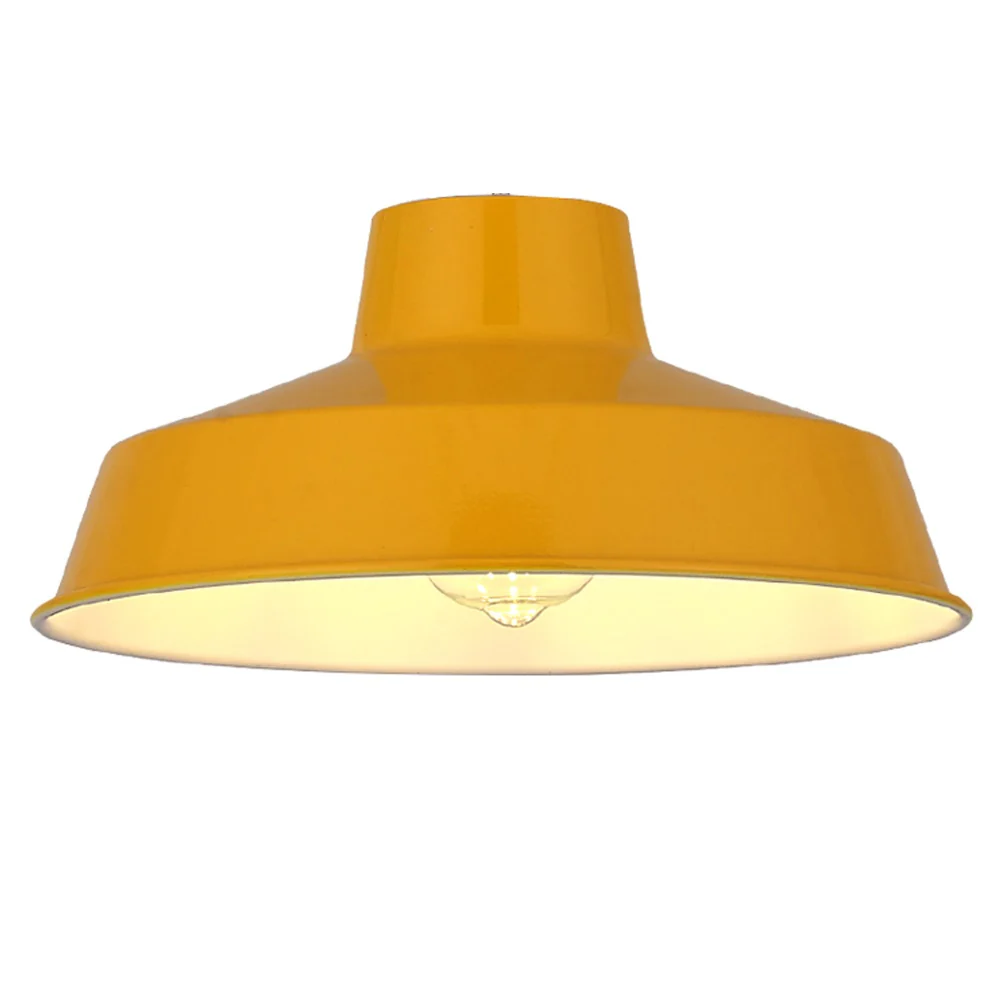 Mustard Yellow Metal Coolie Vintage Retro Easy Fit Pendant Shade 30cm - Image 2