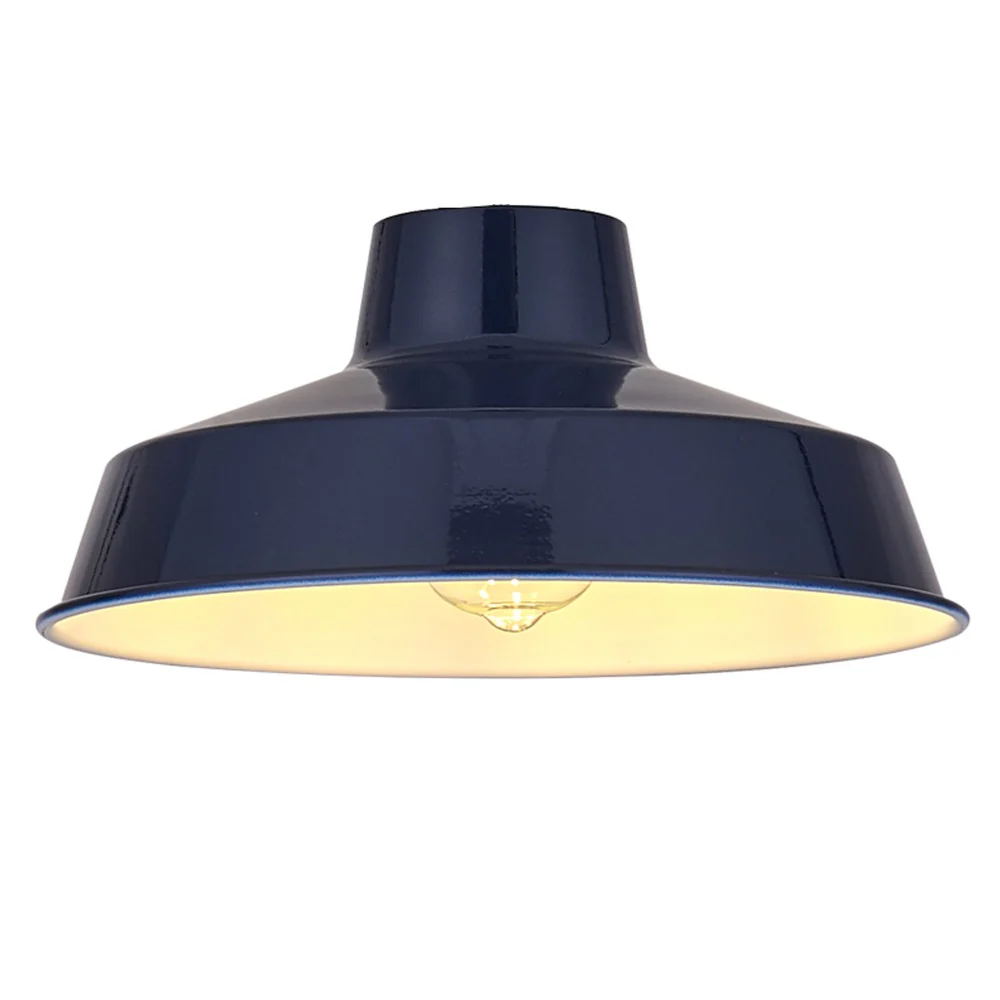 Navy Blue Metal Coolie Vintage Retro Easy Fit Pendant Shade 30cm - Image 2