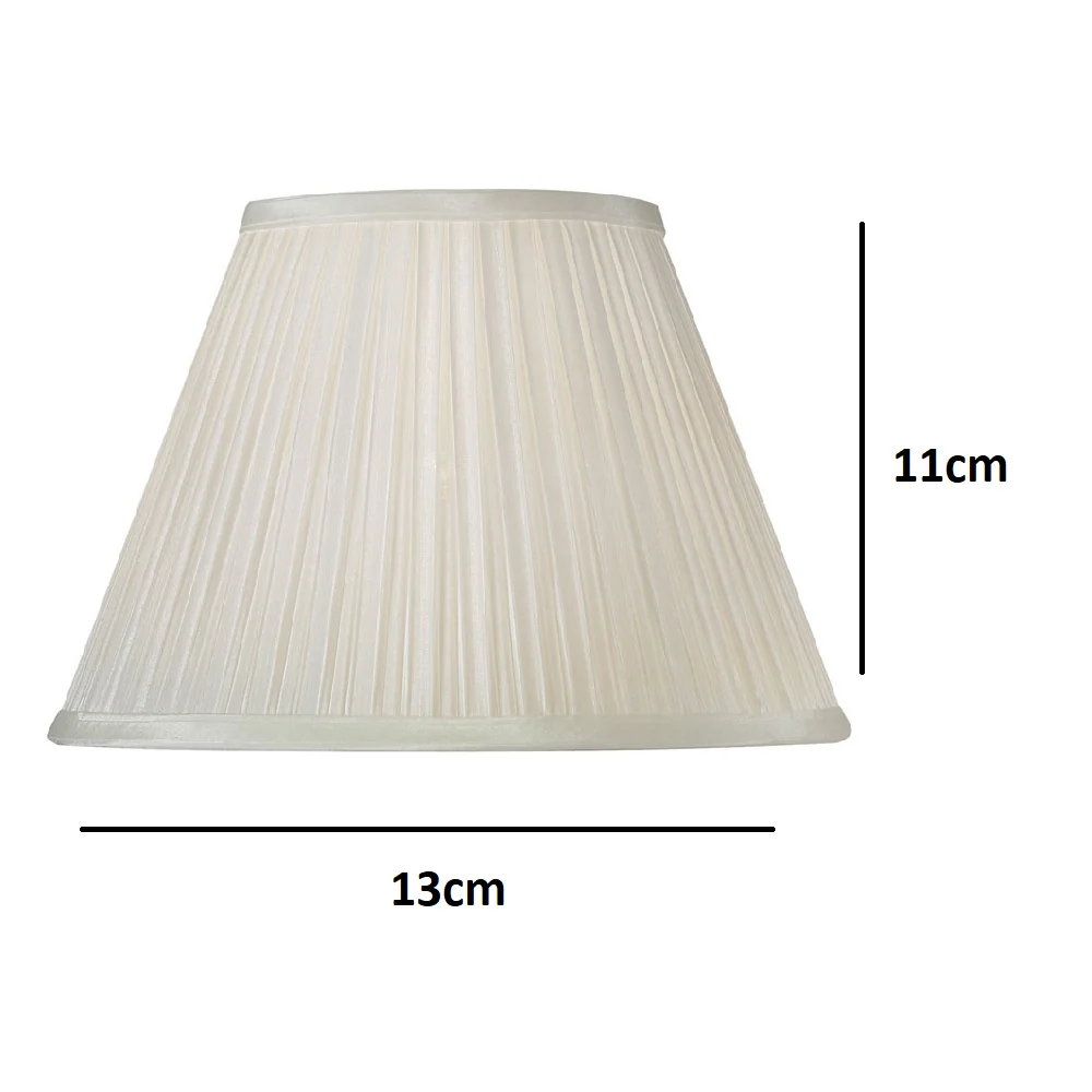 Oaks S650/5 IV Ivory 5" Faux Silk Box Pleat Clip On Lamp Shade - Image 3