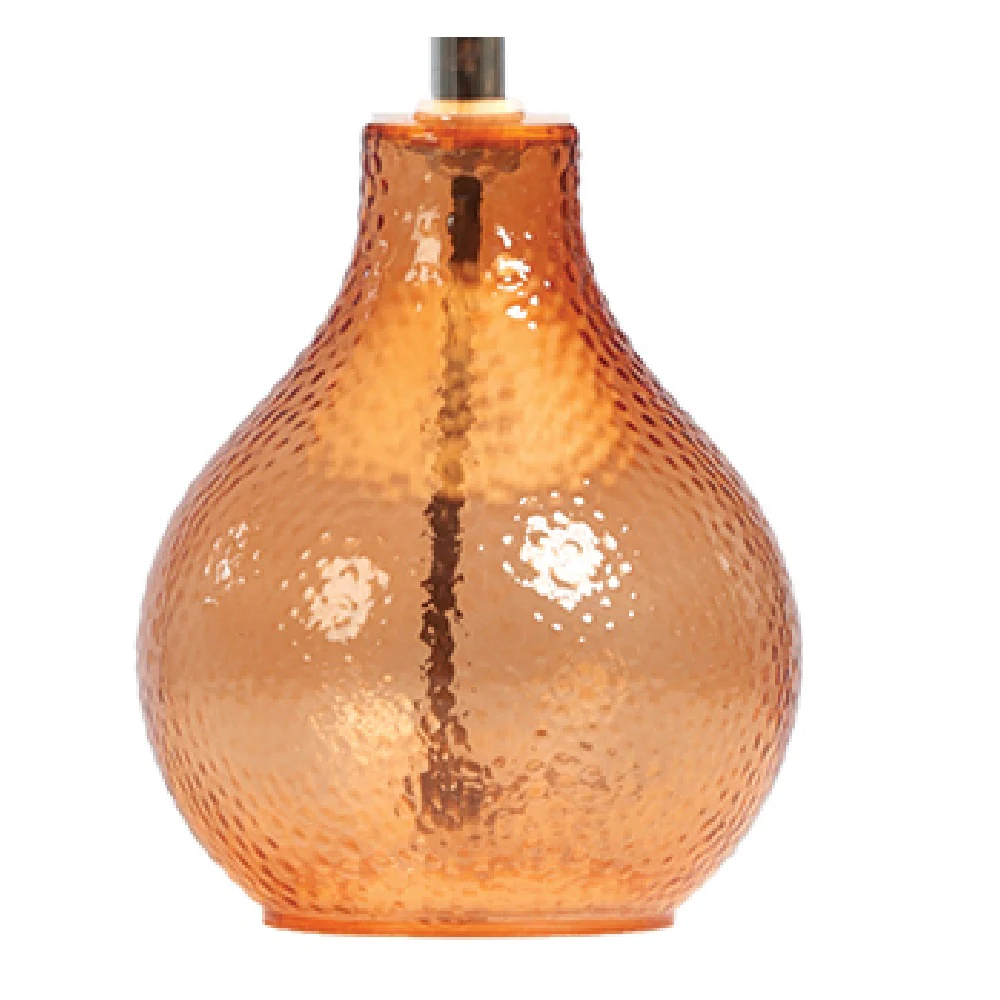 Orange Dimpled Glass Modern Table Lamp with Satsuma Orange Velvet Shade 300mm - Image 2