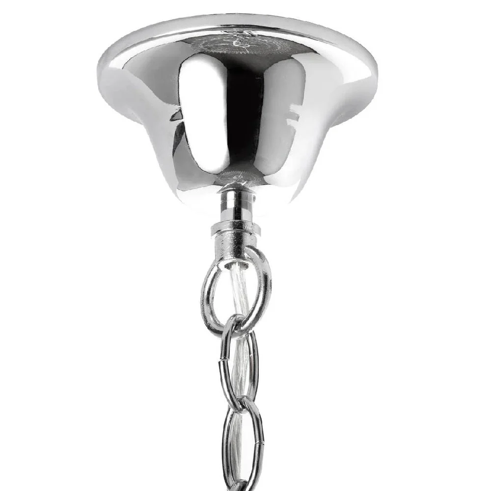 Polished Chrome & Acrylic Crystal Decorative 9 Lamp Tier Chandelier Pendant Light 67cm - Image 4