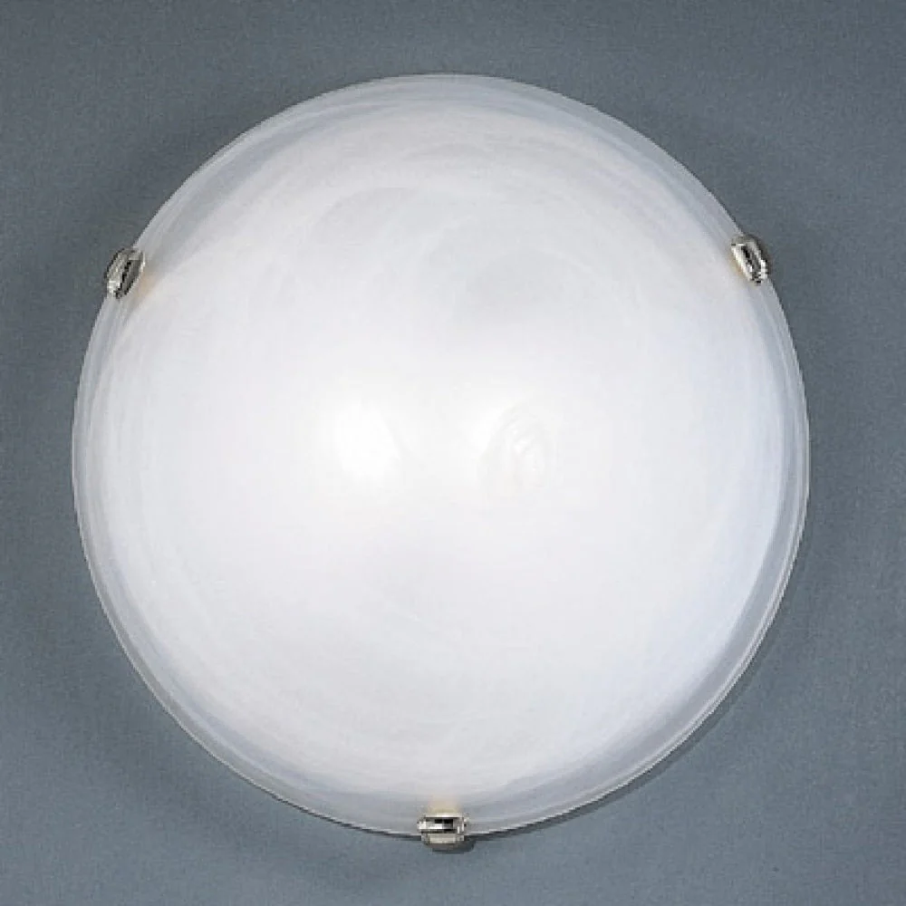Britalia BR7186 Chrome & Alabaster Glass Flush Ceiling Light 300mm - Image 4