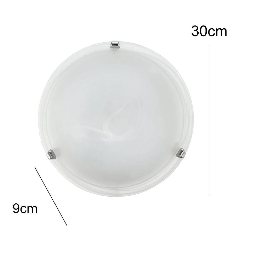 Britalia BR7186 Chrome & Alabaster Glass Flush Ceiling Light 300mm - Image 5