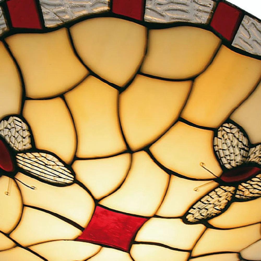 Red Butterfly Tiffany Glass Vintage Easy Fit Non Electric Pendant Shade 35cm - Image 2
