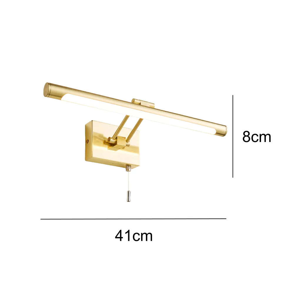 LED Satin Brass Bathroom Modern Switched Picture Light 41cm IP44 - Image 4