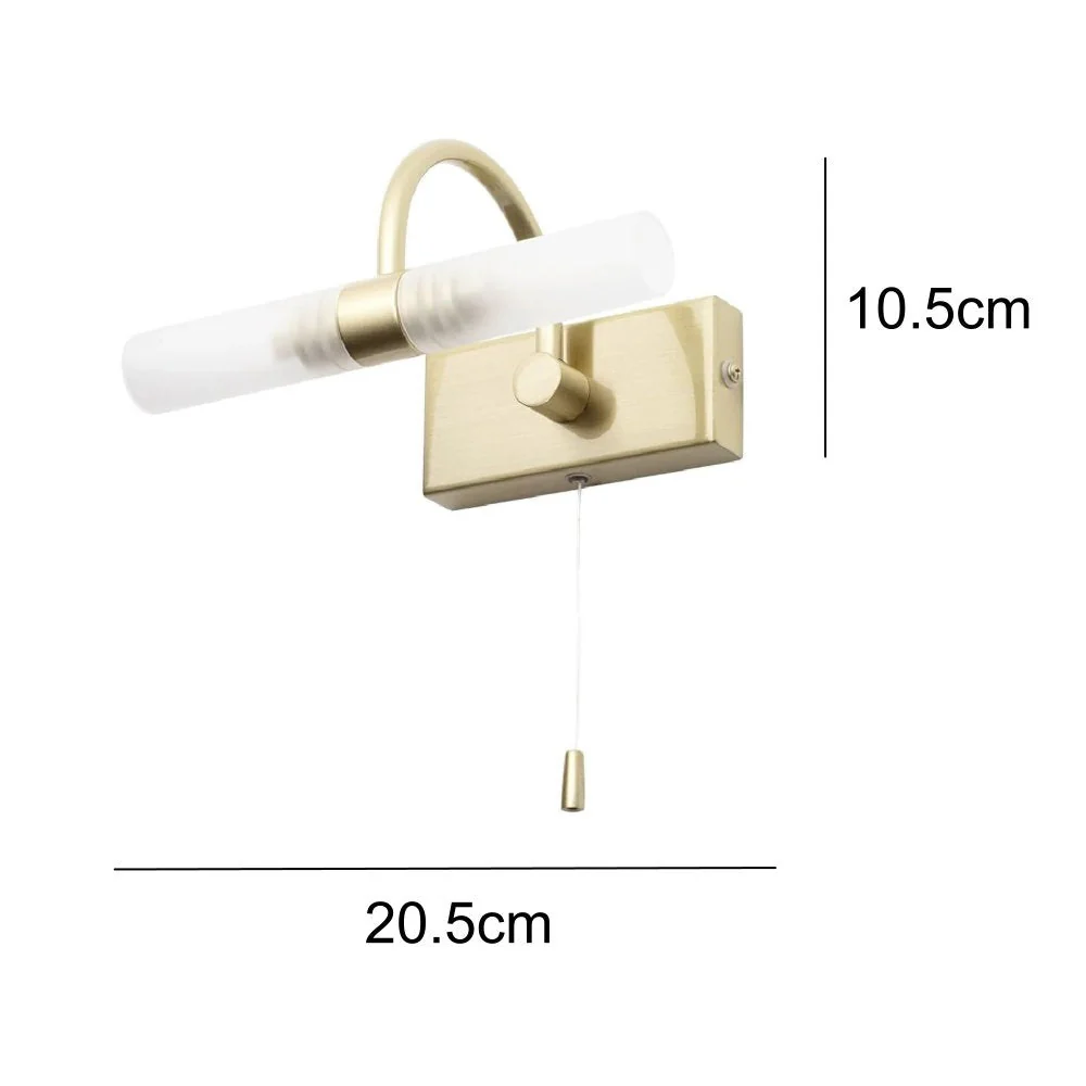 Satin Brass Bathroom Vintage Switched Swan Neck Wall Light IP44 205mm - Image 5