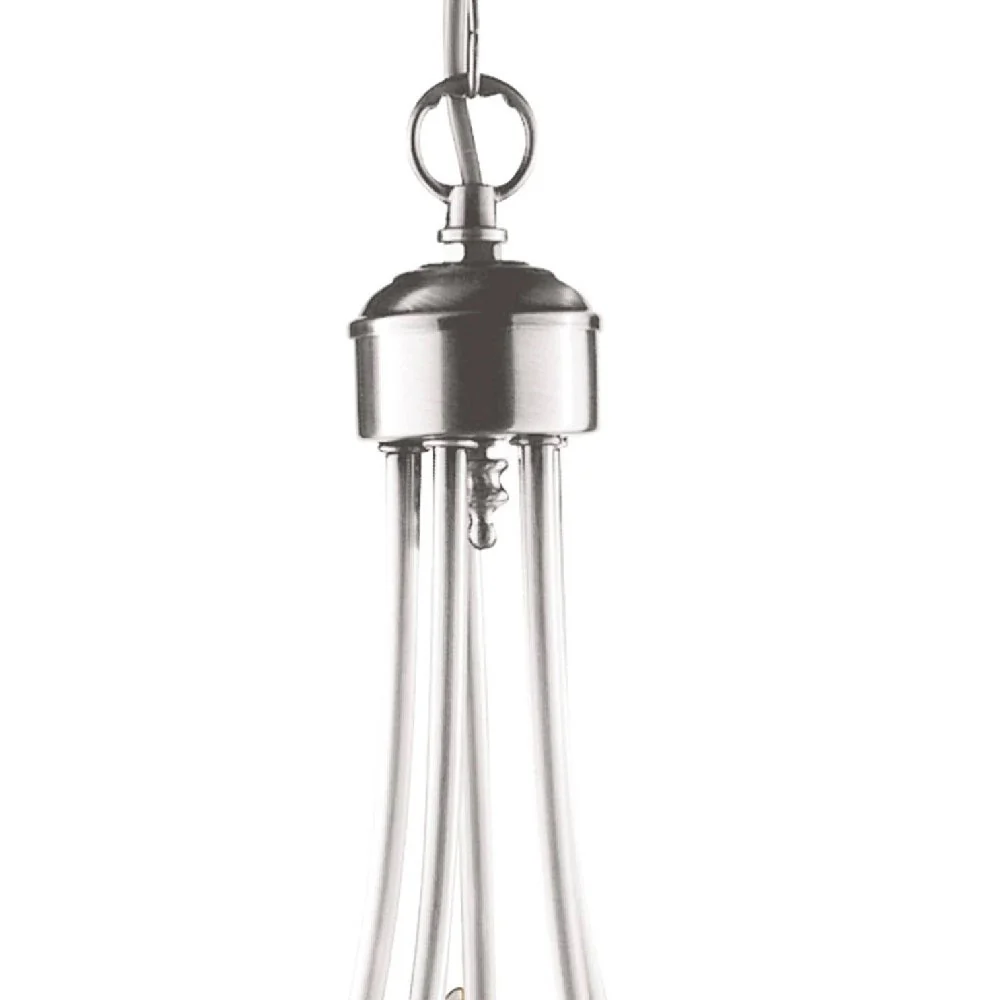 Satin Chrome Classic Traditional Vintage 5 Lamp Pendant Light 46cm - Image 3