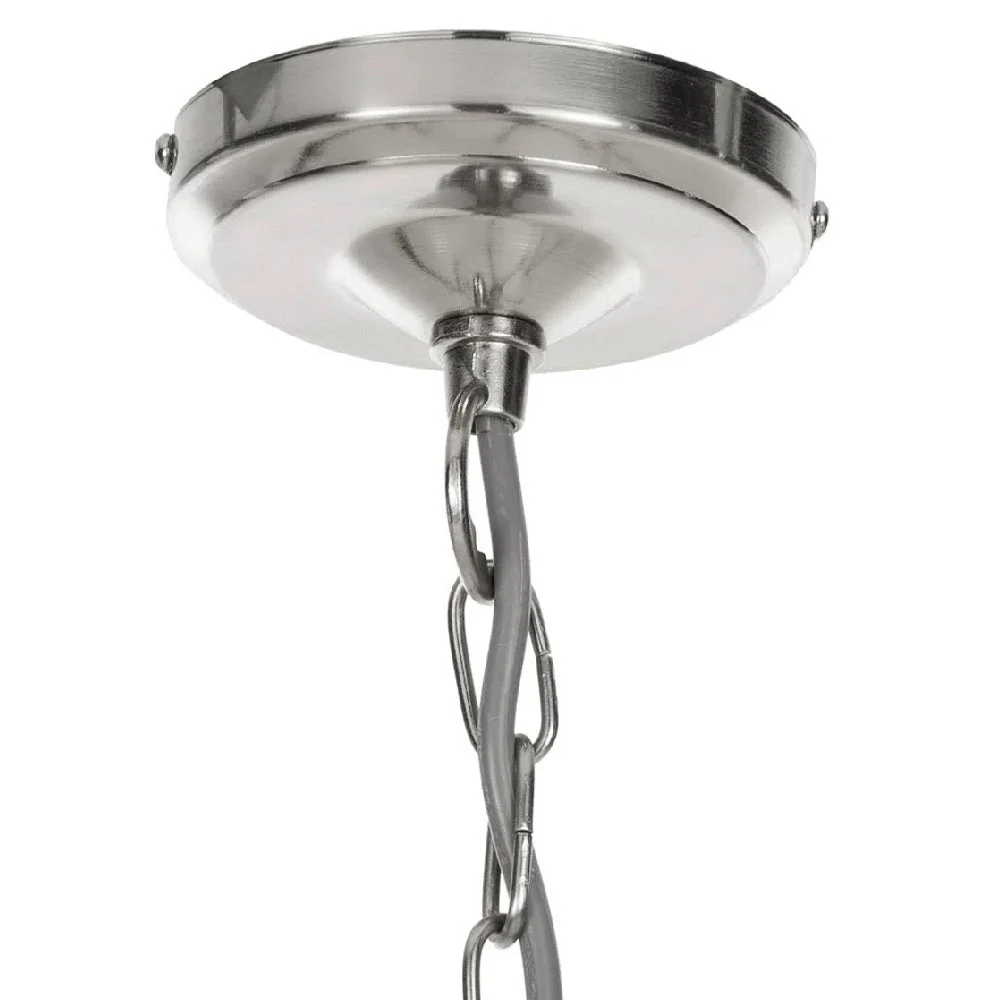 Satin Chrome & Crystal Bead Traditional 8 Lamp Chandelier Light 70cm - Image 3