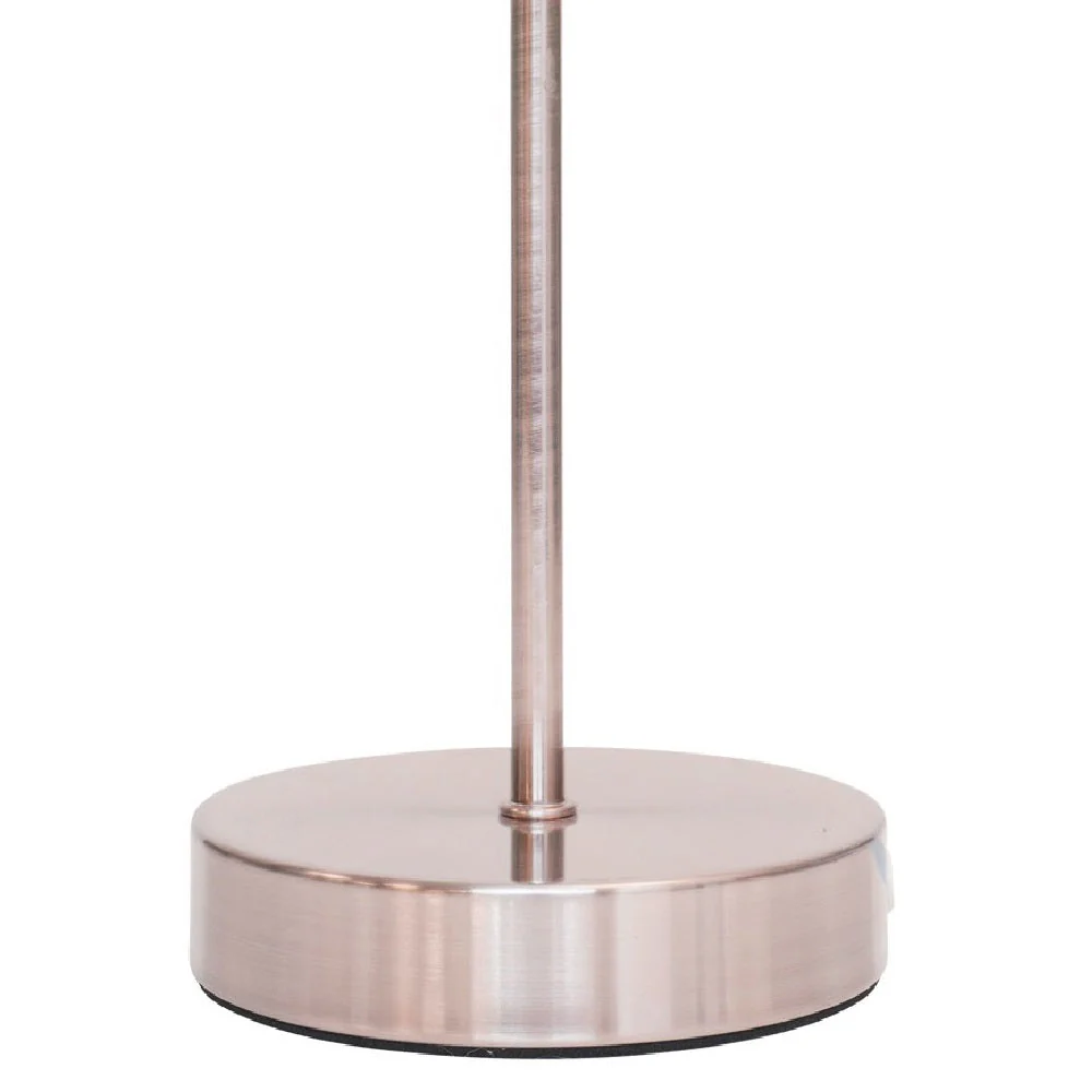 Satin Nickel Table Desk Lamp with Grey Layered Fabric Shade 38cm - Image 3