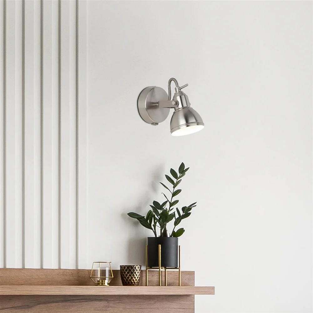 Satin Silver Single Lamp Adjustable Vintage Spot Light 130mm - Image 3