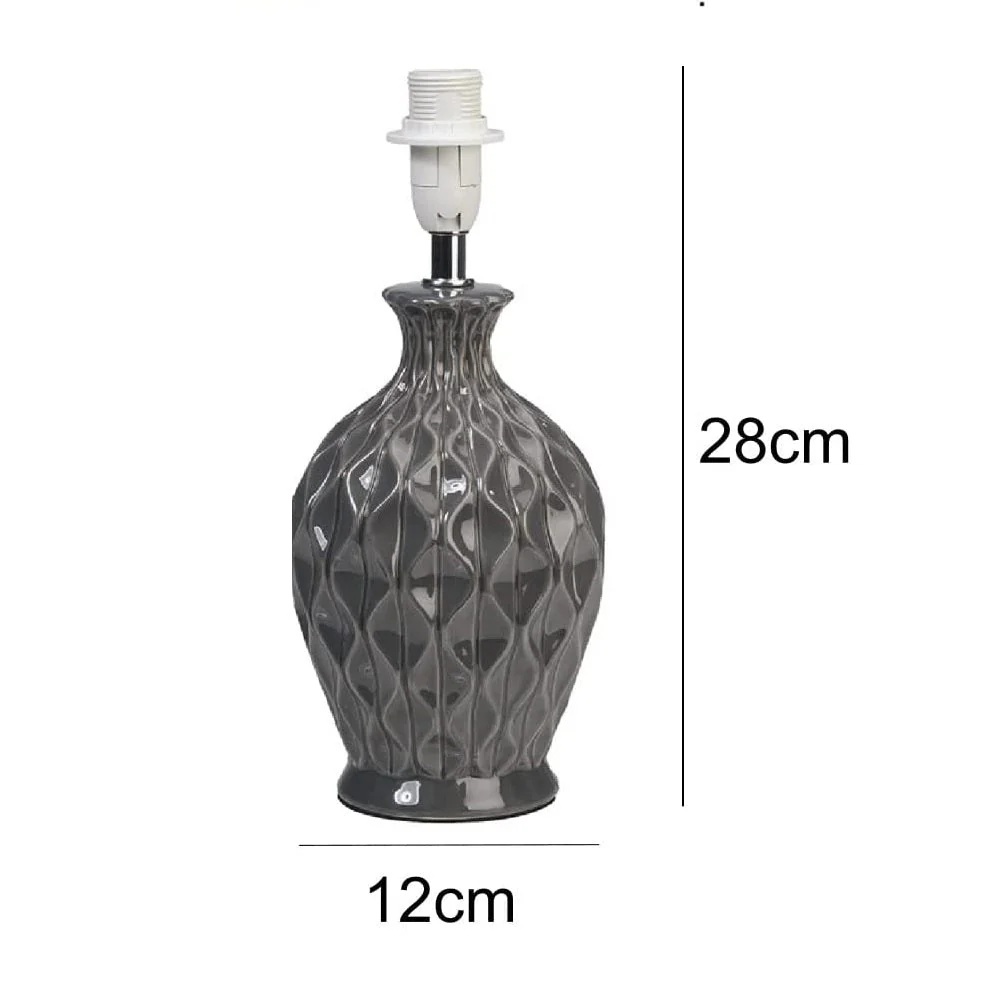 Slate Dark Grey Vintage Ceramic Table Desk Lamp Base 28cm - Image 3