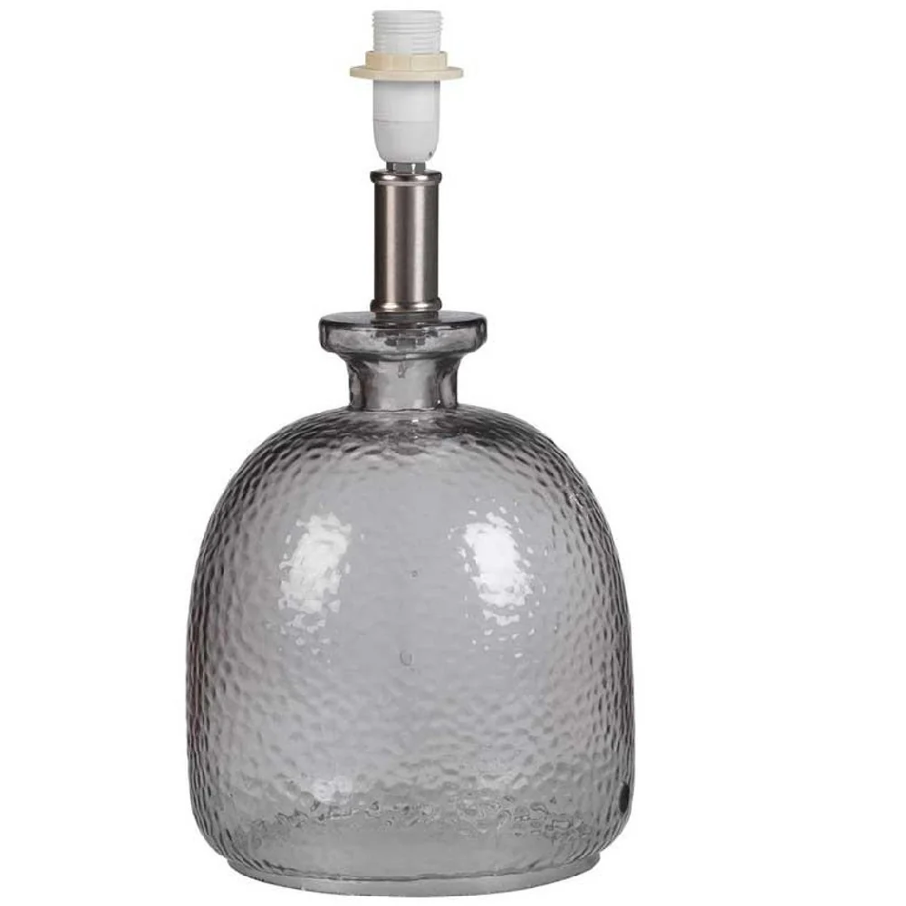 Smoked Glass Hammered Modern Table Lamp Base Only 325mm - Image 2