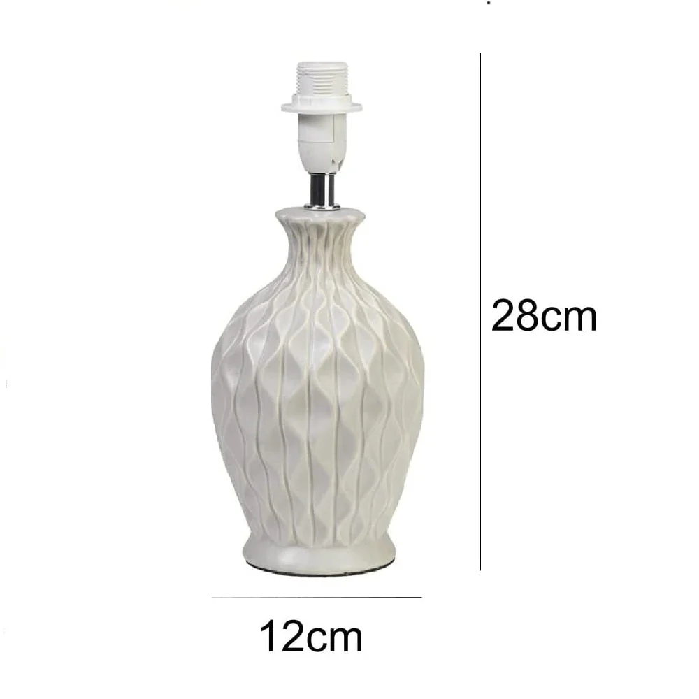 Soft Light Grey Ceramic Table Desk Lamp Base 28cm - Image 3