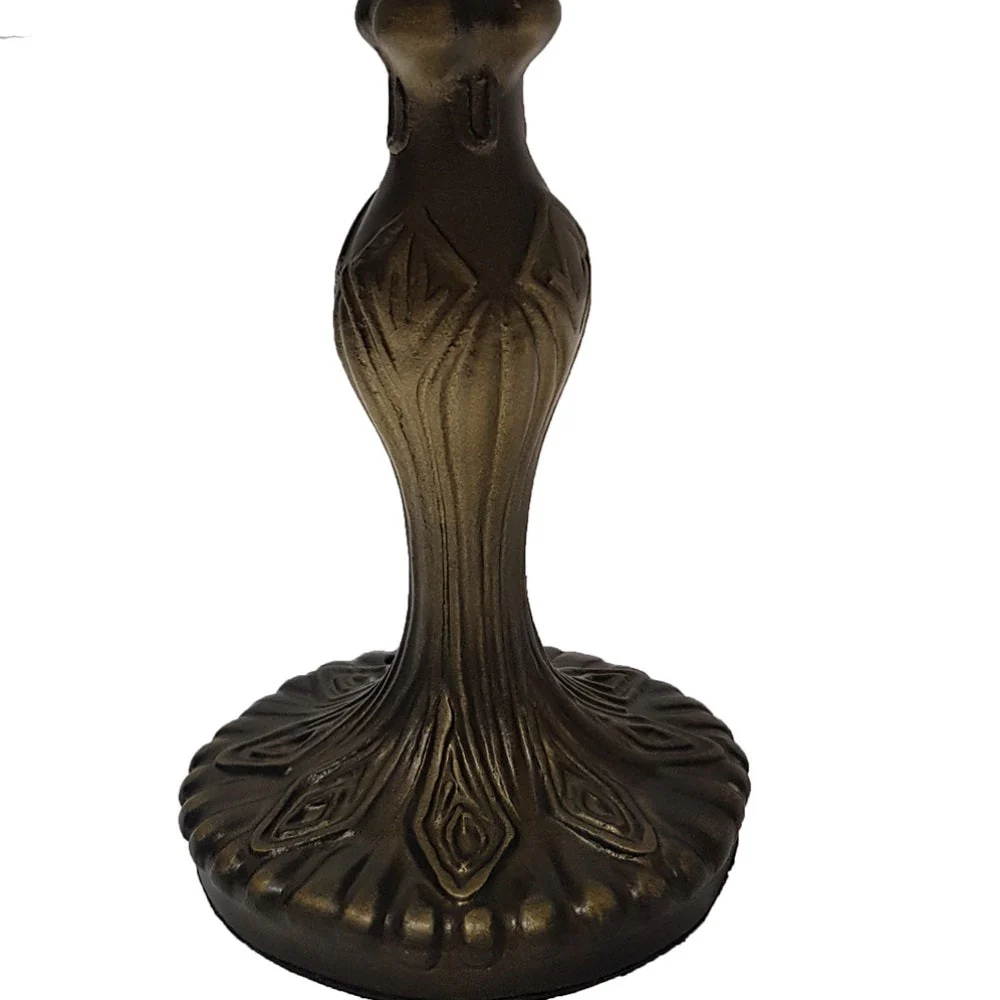 Tiffany Table Lamp 8" Cream Marble Effect Art Deco Glass Vintage Dome 35cm - Image 3