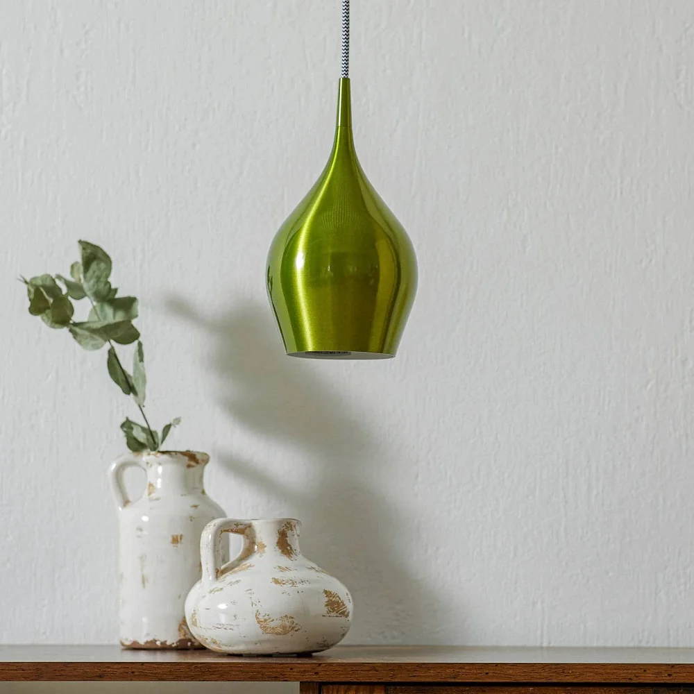 Vibrant Green Vintage Single Lamp Bell Pendant Light 120mm - Image 3