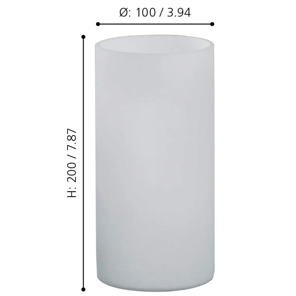 White Opal Glass Vintage Cylindrical Table Desk Lamp 20cm - Image 5