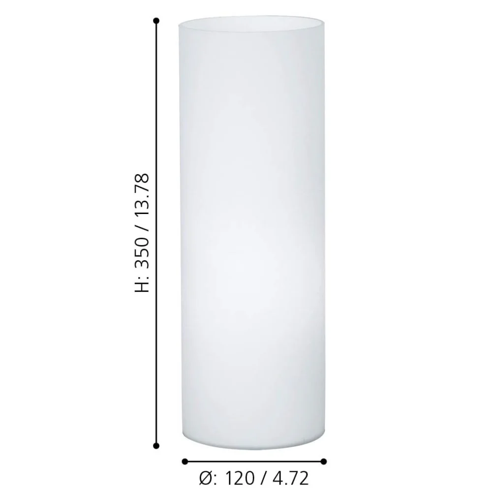 White Opal Glass Vintage Cylindrical Table Desk Lamp 35cm - Image 5